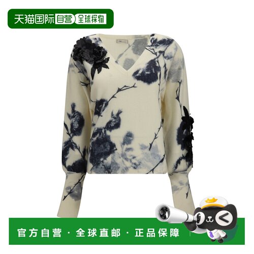 香港直邮Blumarine蓝色情人applied roses女士毛衣【付后1h可退】