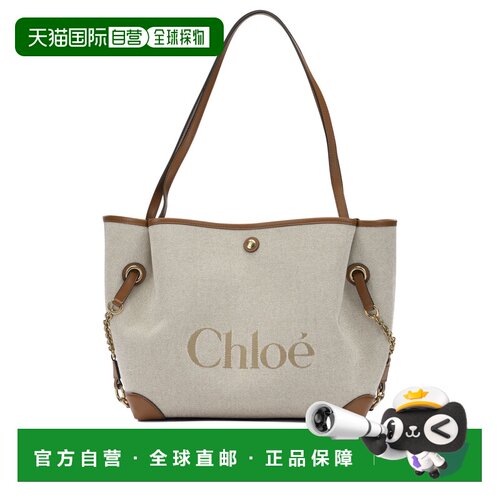 1h可退 香港直邮Chloe 蔻依 女士 米色帆布肩包 CH26AS655S63