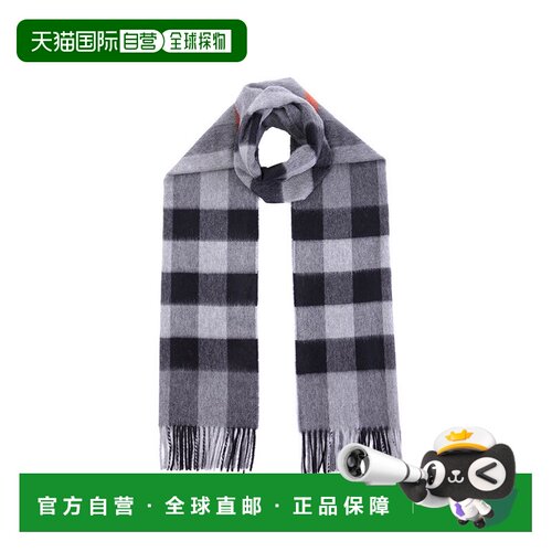 1h可退 香港直邮BURBERRY 女士围巾 3942874 CO 灰色 Check Scarf