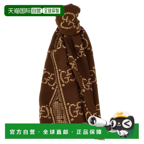 香港直邮GUCCI 男士围巾 6600254G3862579 SS2024 SCARF 棕色配饰