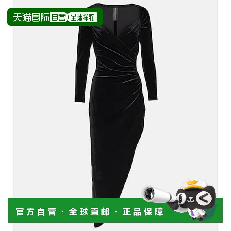 1h可退 香港直邮NORMA KAMALI 诺玛 卡玛丽 女士 不对称天鹅绒礼