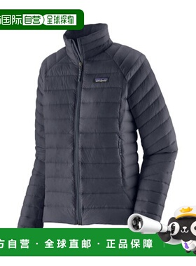 自营欧洲直邮PATAGONIA DOWN SWEATER女士灰蓝色再生尼龙拉链羽绒