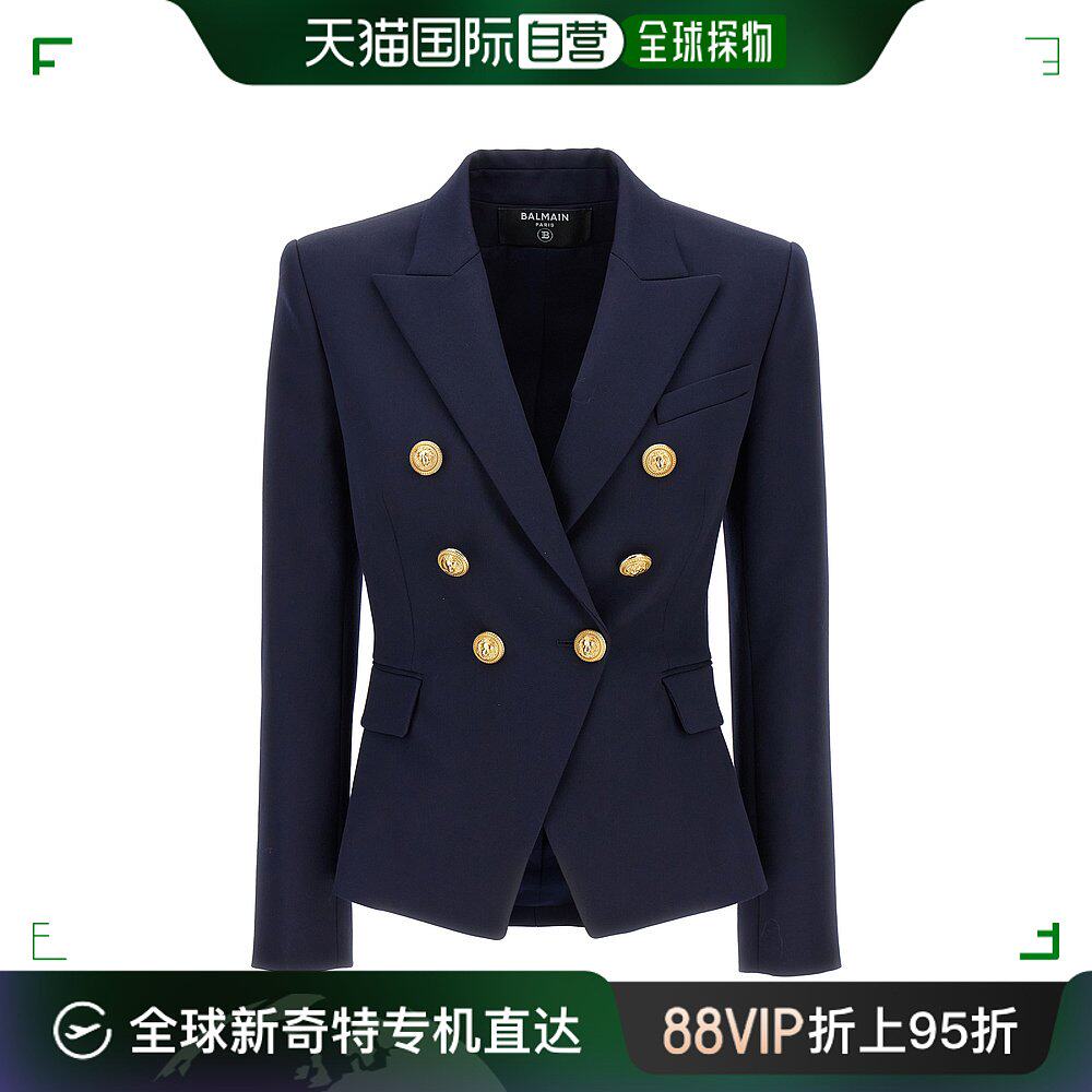 香港直邮balmain 巴尔曼 女士 双排扣带logo纽扣西装外套 cf1sg00