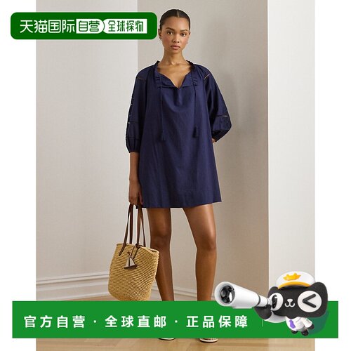 自营欧洲直邮Ralph Lauren拉夫劳伦 女士深海军蓝棉质英格兰刺绣