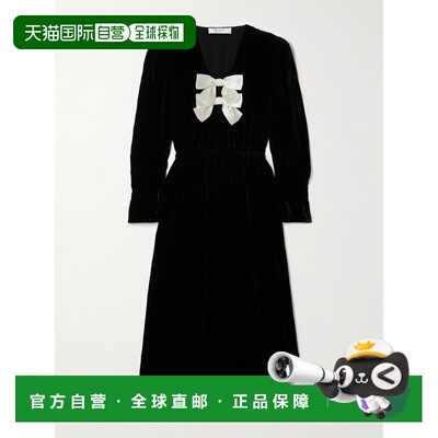 SEA 海洋 女士 Seraphine 绸缎边天鹅绒中长连衣裙 RS260