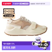 自营欧洲直邮Burberry博柏利女士皮革帆布格纹运动鞋 厚底新年礼物