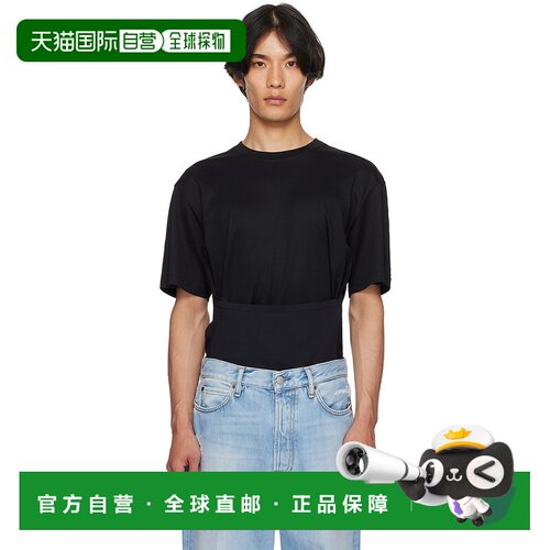 1h可退 香港直邮Mugler 穆勒 男士 黑色 Boxy Corset T 恤 25F3TS