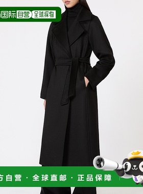 自营欧洲直邮MAX MARA经典女士黑色Manuela休闲奢华大衣
