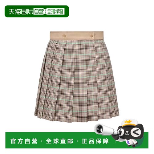 欧洲直邮Moncler Women Checked Pleated Mini Skirt