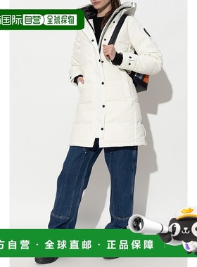 1h可退 欧洲直邮canadagoose大鹅女士白色连帽休闲中款羽绒服鸭绒