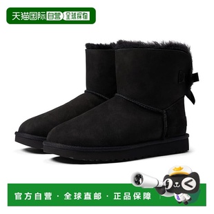 1h可退 香港直邮Ugg 女士 Bailey II 迷你蝴蝶结靴子 black黑色