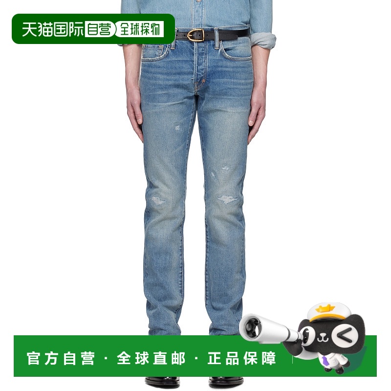 1h可退 香港直邮Tom Ford 汤姆 福特 男士 蓝色 Selvedge Rip And