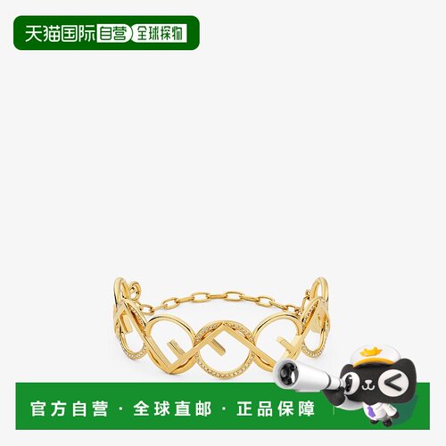 1h可退 欧洲直邮FENDI芬迪 O’Lock手镯钻石锆石手链女款水晶珍珠