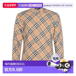 1h可退 香港直邮Burberry 巴宝莉 男士 ROAN 浅褐色棉质衬衫 8115