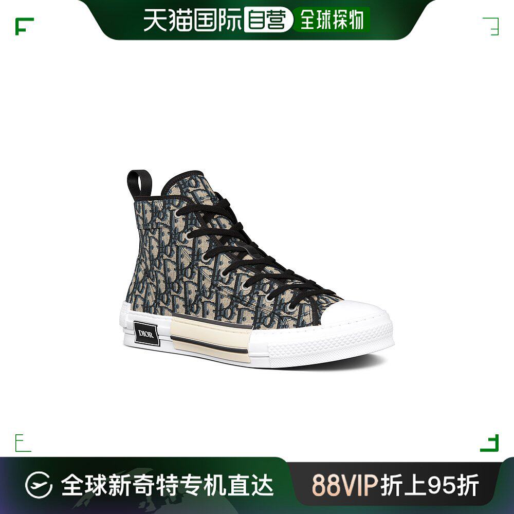 欧洲直邮dior迪奥24新品b23高帮提花帆布时尚休闲运动鞋3sh126zsa
