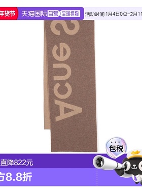 香港直邮Acne Studios男女同款徽标提花秋冬保暖双面羊毛围巾披肩