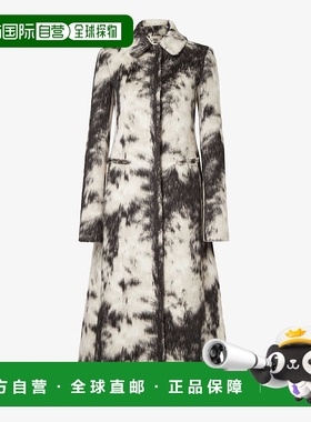 1h可退 欧洲直邮FENDI (2025) Coat-Frosted Fauna 白色和黑色羊
