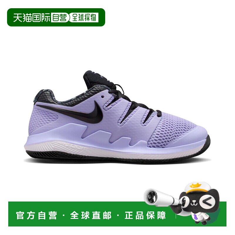 欧洲直邮Nike耐克 Court Junior X儿童丁香紫/黑色网布全能网球鞋