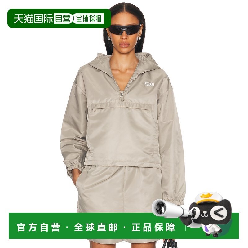 1h可退 香港直邮SPORTY & RICH 女士 Runner 尼龙1/4拉链运动衫 O,男装,卫衣,淘宝优惠券,粉丝福利购,淘宝优惠卷