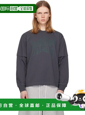 1h可退 香港直邮Sacai 男士 灰色 geoff sacai 系列印花长袖 T 恤