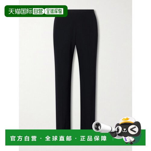 香港直邮The Row 女士 Cyril 羊毛/斜纹布直筒裤 R000333W4685BLK