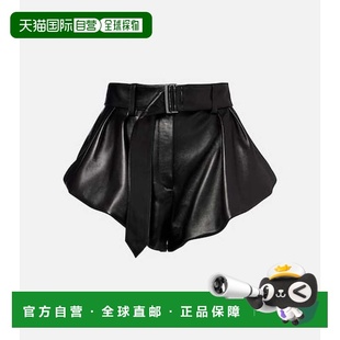 束带高腰皮革细短裤 1h可退 女士 butrym 香港直邮magda