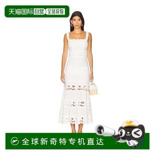亚麻蕾丝拼块中长连衣裙 1h可退 女士 香港直邮Self PF2 Portrait