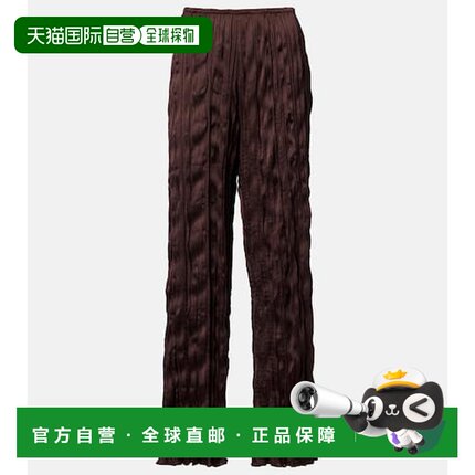 香港直邮Staud 女士 Nami 泡泡纱阔腿裤 brown棕色 舒适时尚