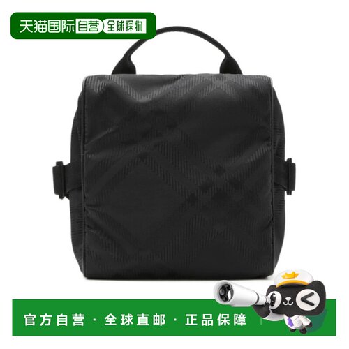 1h可退 香港直邮BURBERRY 男士斜挎包 80809001 SS2025 黑色 格纹