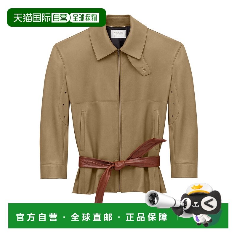 香港直邮Saint Laurent 羊皮革腰带夹克 850082YCTV2皮夹克