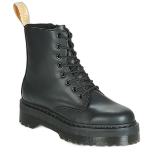 欧洲直邮dr. martens 女黑色光面皮革厚底拉链8孔时尚休闲马丁靴