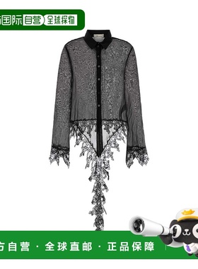 香港直邮Blumarine 蓝色情人 女士 黑色雪纺衬衫 2C430A