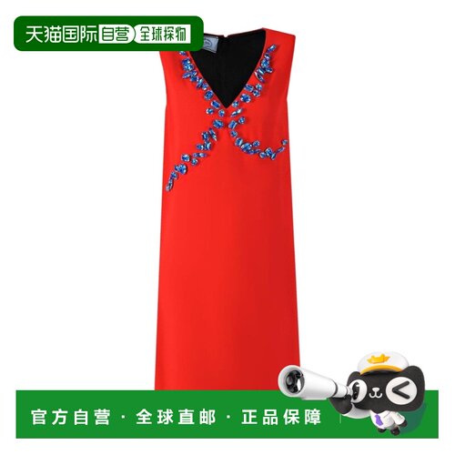 1h可退 香港直邮PRADA 女士连衣裙 P319WRIHMZLAB AW2024 红色 无