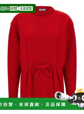 香港直邮Prada 普拉达 女士 红色羊毛宽松款毛衣 P24V2PSOOO18JO