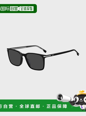 自营欧洲直邮HUGO BOSS雨果BOSS BLACK 银色饰面黑色醋酸纤维太阳