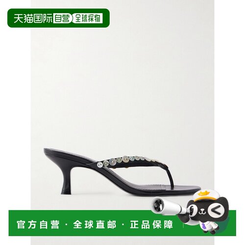 Staud 女士 Freja 纽扣装饰皮质高跟细高跟凉鞋 F26R5004PNMOP