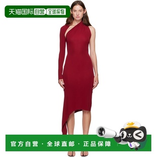 酒红色 女士 One Shoulder Jers 1h可退 Crepe 香港直邮Courreges