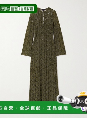 1h可退 香港直邮NILI LOTAN 女士 Della 棉质凸纹蕾丝长款连衣裙