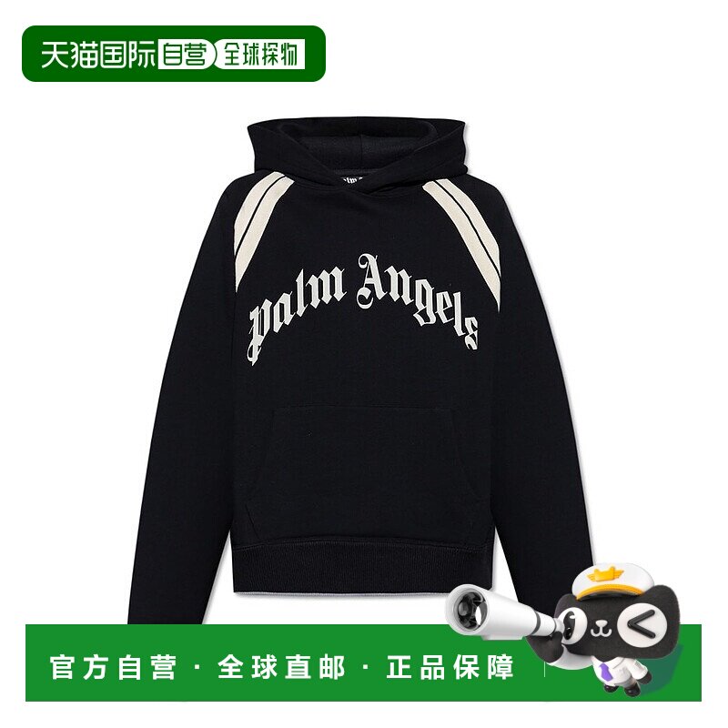 香港直邮Palm Angels 棕榈天使 男士 黑色 Curved Logo Track 连