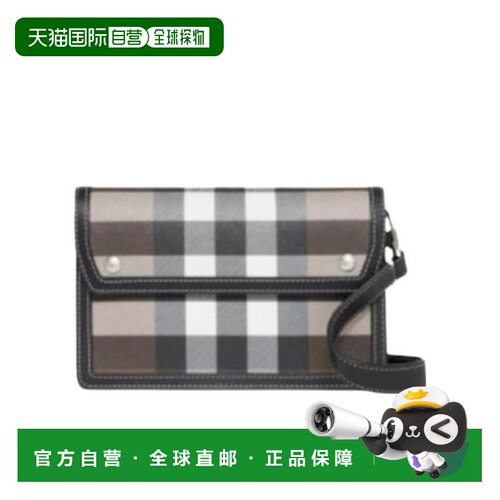 香港直邮Burberry 格纹拼皮革斜背包 80392131博柏利