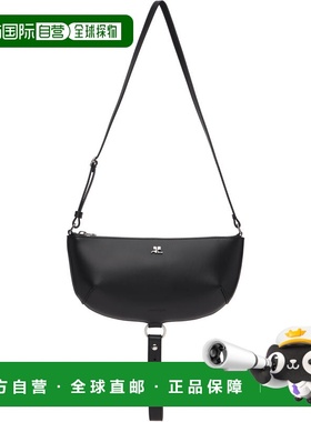 1h可退 香港直邮Courreges 女士 黑色 Holy Eclipse Leather 单肩