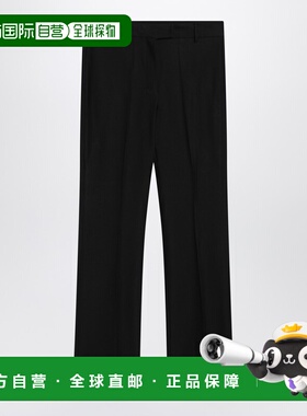 1h可退 香港直邮'S Max Mara 女士 黑色棉混纺裤子 SMMFATINACO00