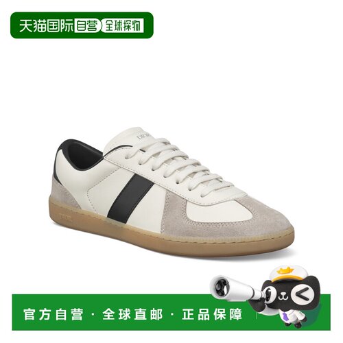 自营1h可退 欧洲直邮Dior迪奥 B01系列男士黑色/白色光滑牛皮革Di