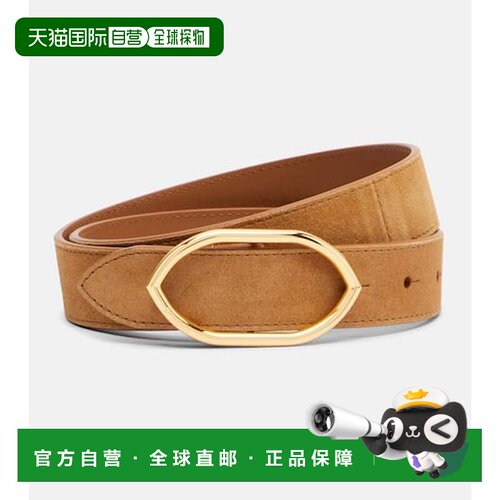 1h可退 香港直邮Jacquemus 女士 Calisson 绒面革皮带 brown棕色