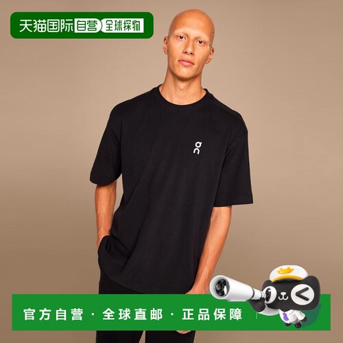 自营欧洲直邮On昂跑 Club男士棉质黑色T恤上衣男装