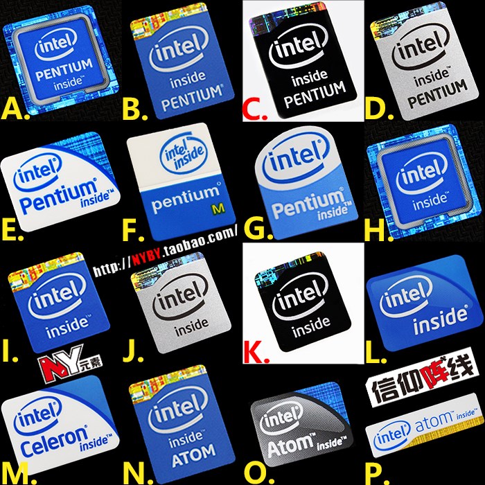 原装intel 奔腾Pentium 凌动ATOM笔记本电脑 台式机 cpu标签贴纸