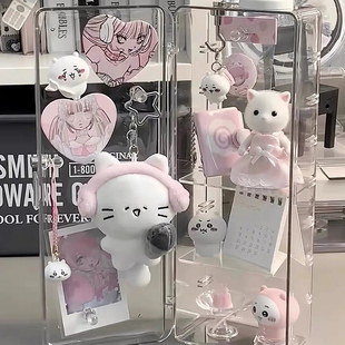 透明亚克力收纳盒迷你小痛柜小卡谷子玩偶吧唧立牌桌面摆件展示架