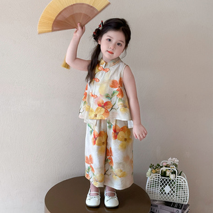 夏季 洋气潮童洋气套装 女童套装 无袖 ins风夏新潮服韩版 甜美潮装
