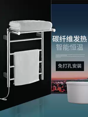 Intelligent electric towel rack household dressing room electric heating bath towel drying rack non-perforated wall-mounted storage rack