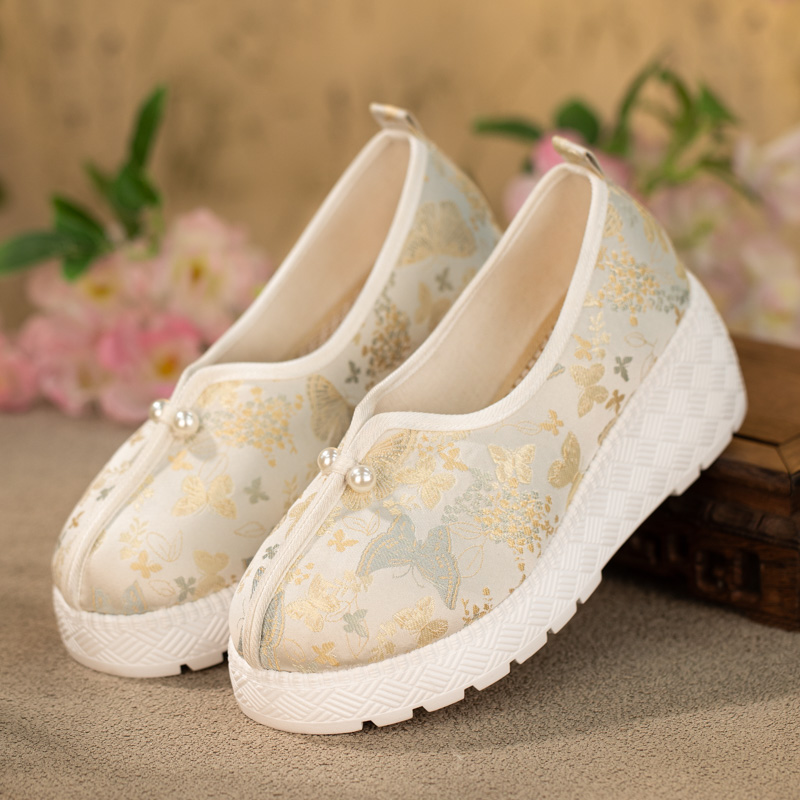 新中式厚底绣花鞋子百搭汉服鞋